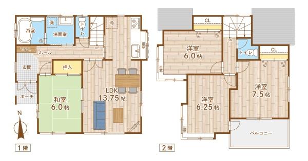 千葉市稲毛区六方町　【4ⅬDK】