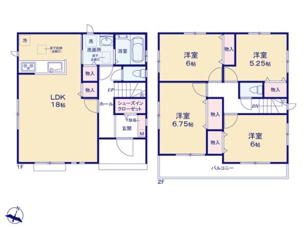 四街道市下志津新田（全3棟）　A号棟　【4LDK】